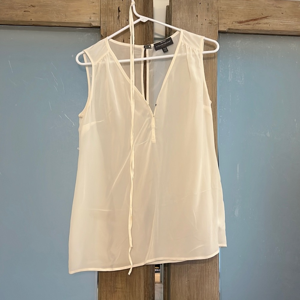 A Pea in the Pod silk off white maternity blouse